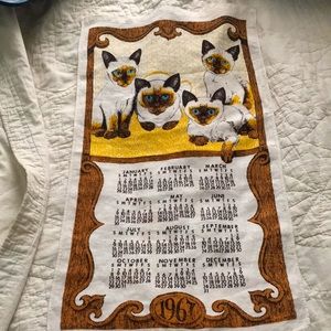 Vintage Lois Long 1967 year calendar tea towel
